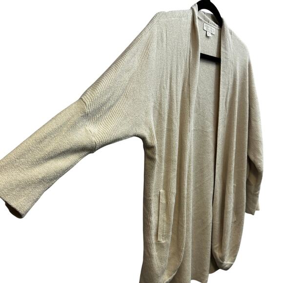 Barefoot Dreams Cream Cozy Chic Ultra Light Open Cardigan Med Style#BDWCU21659 - Picture 3 of 7